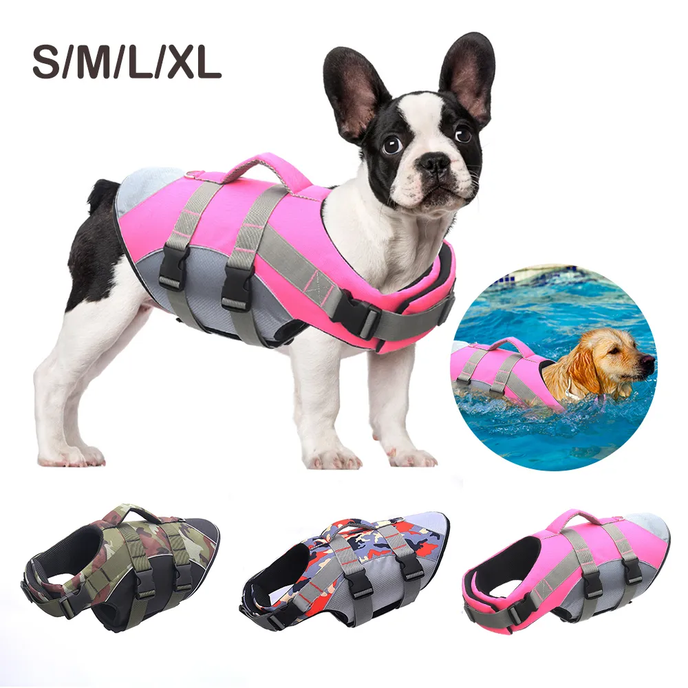 Gilet de sauvetage réglable pour chien de compagnie aide à la flottabilité gilet flottant économiseur chiens requin animaux vêtements #15 Y200917279y