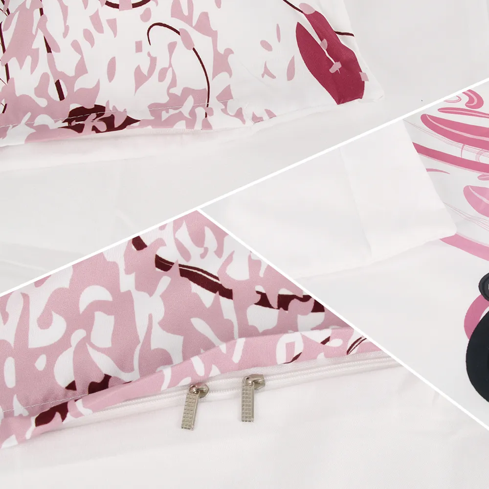 Miraille rosa fada roupas de cama impressão 3d capa edredão fronha conjunto para o quarto da menina conjuntos cama casa têxtil gêmeo tamanho completo 2248g