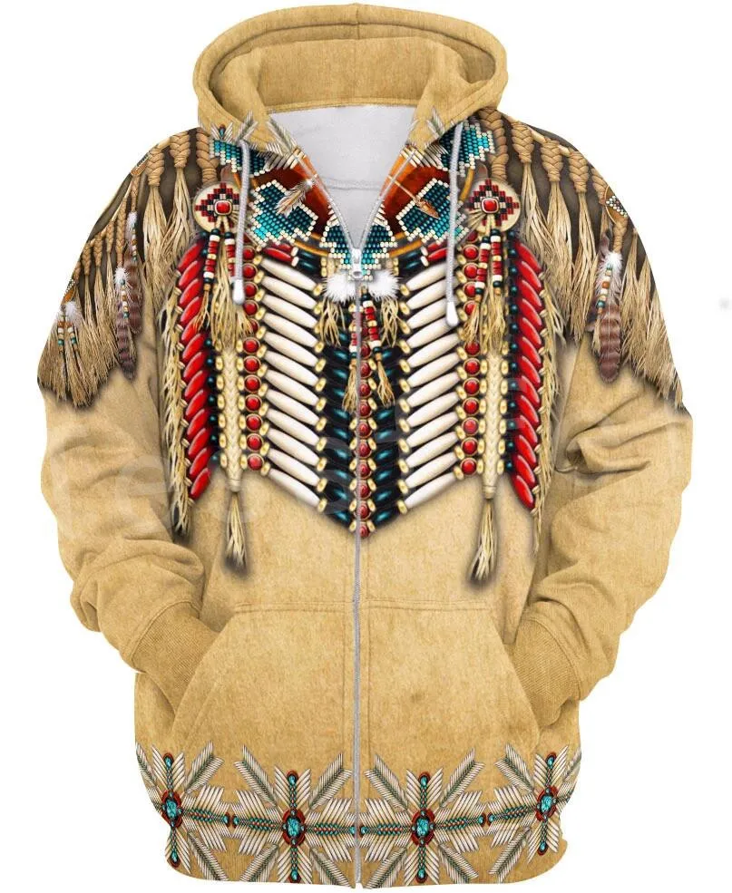 TESSFEL Indian Native Culture harajuku Casual Färgglada Tracksuit New Fashion 3DPrint Unisex Hoodie / Hoodies / Zipper Men Kvinnor S-2 C1116