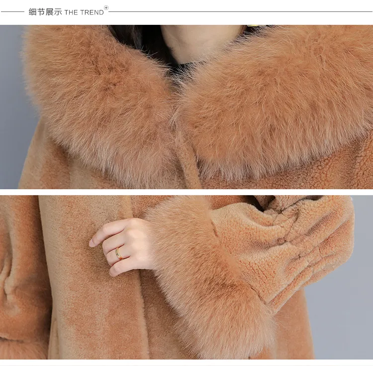 Wywan Winter New Sheep Shearling Casat Women S Length Fur Particle Wool One Peur Coat LJ201021