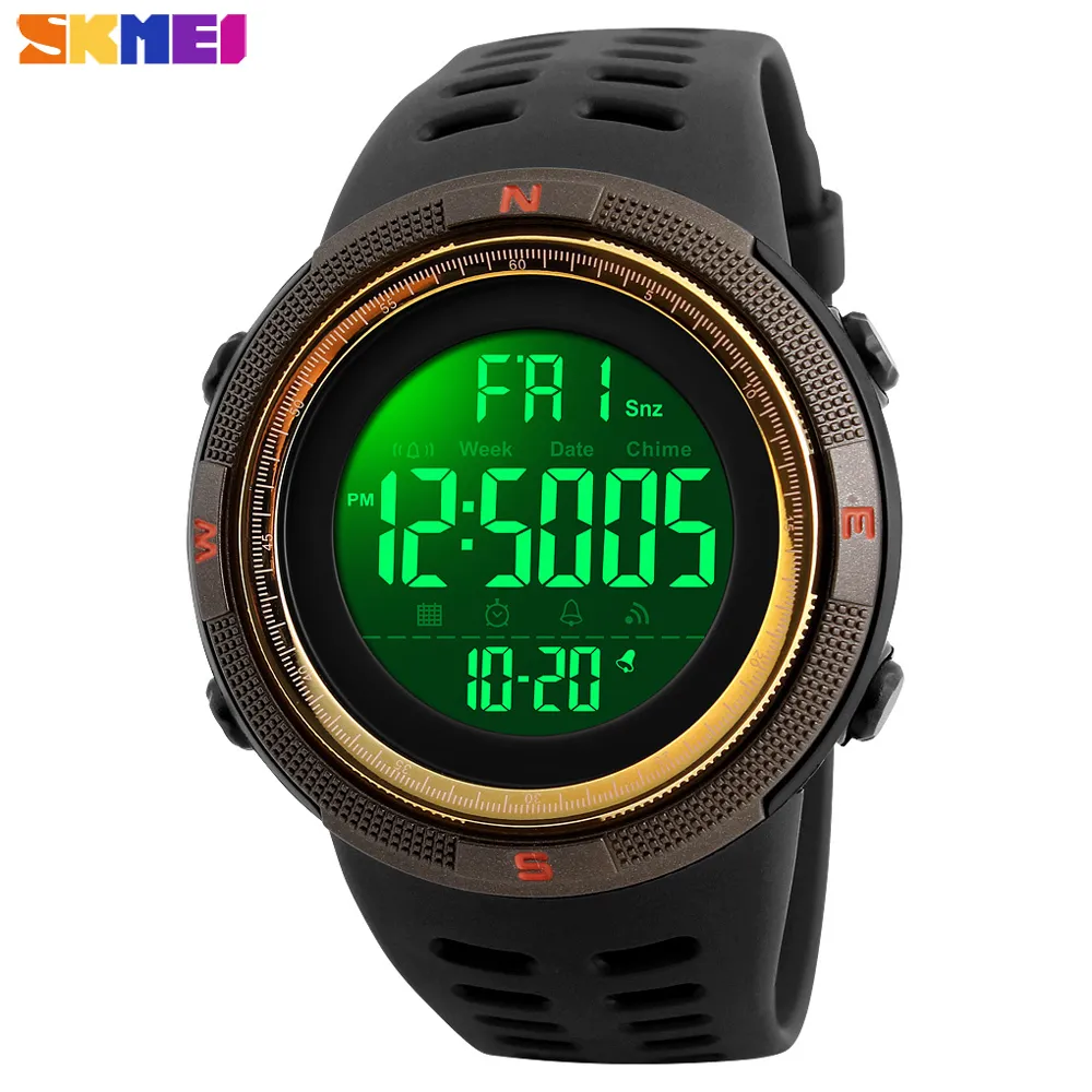 SKMEI Relojes impermeables para hombre Nueva moda Casual LED Digital Reloj deportivo para exteriores Hombres Relojes de pulsera multifunción para estudiantes 201204331q