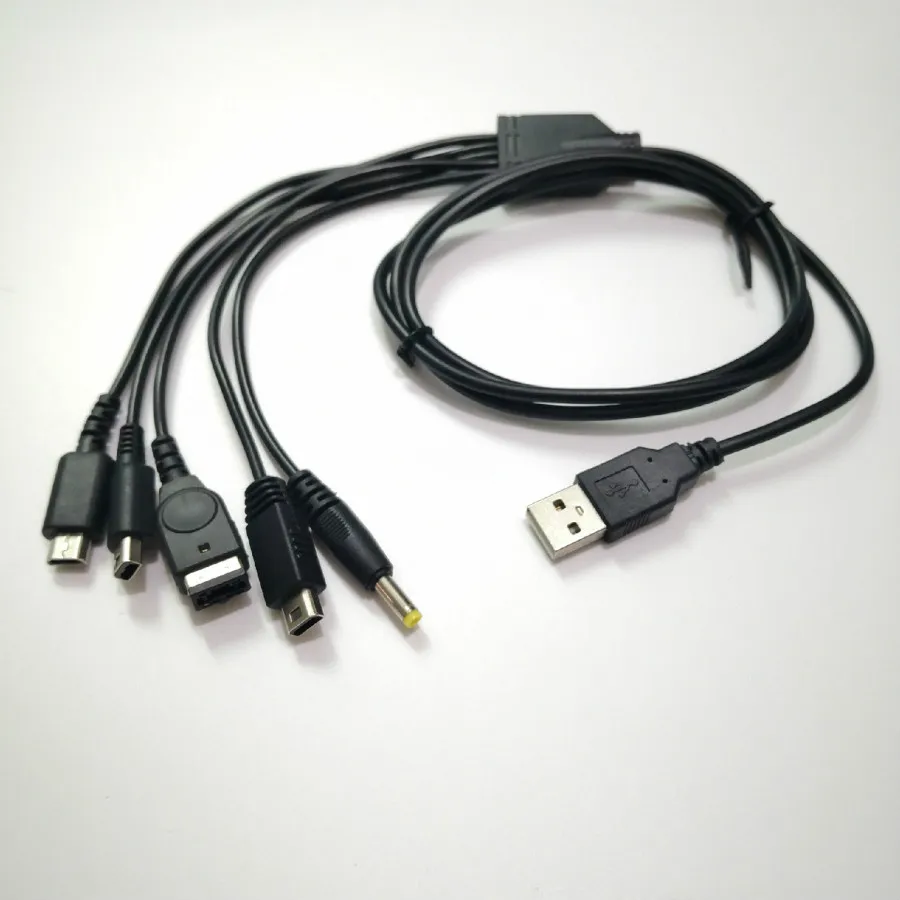 5 i 1 USB -laddningskabelladdare för GBA SP Wii U 3DS NDSL XL DSI PSP