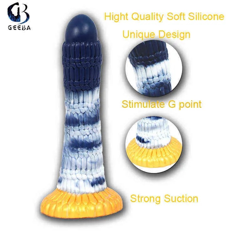 NXY Dildos Anal Toys New Color Silicone Artificial Penis Manual Suction Cup Masturbation Stick Adult Fun Products 0225