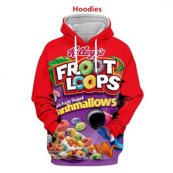 Candy Snack Bag 3D Print Hoodies Pullover långärmad tröja Casual Jacket Spring Tracksuits Plus Size