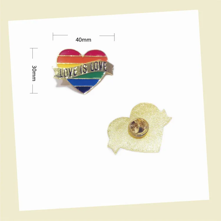 Gay Pride Herz Regenbogen Flagge Broschen Anstecknadel LGBT Pins Love Is Love Emaille Pins für Frauen Männer Schmuck Accessoires Geschenk