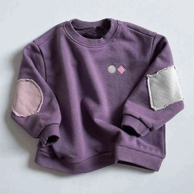 Children's Korean autumn new top boys and girls' fashionable color casual sweater T-shirt fashion clothes G1224