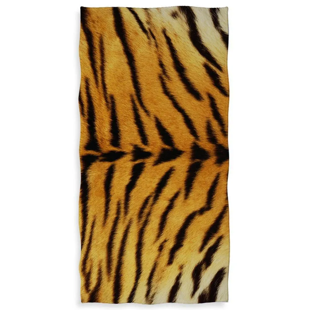 Hugsidea Leopard Print Zebra Python Tiger Giraffe Animal Beach Microfiberバスクイックドライハンドフェイスタオルブランケット201217166S