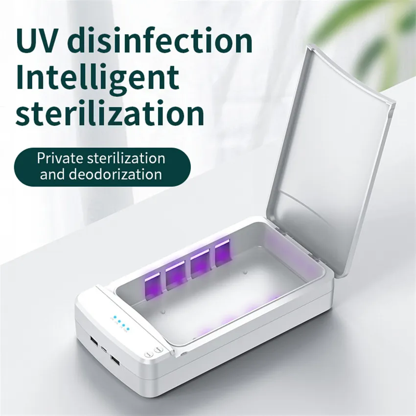 UV-Licht-Desinfektionsbox, UV-Handy-Fack-Masken-Desinfektionsmittel, UVC-Sterilisator für Smartphones, tötet klinisch erwiesen 99–9 % der Bakterien ab289A