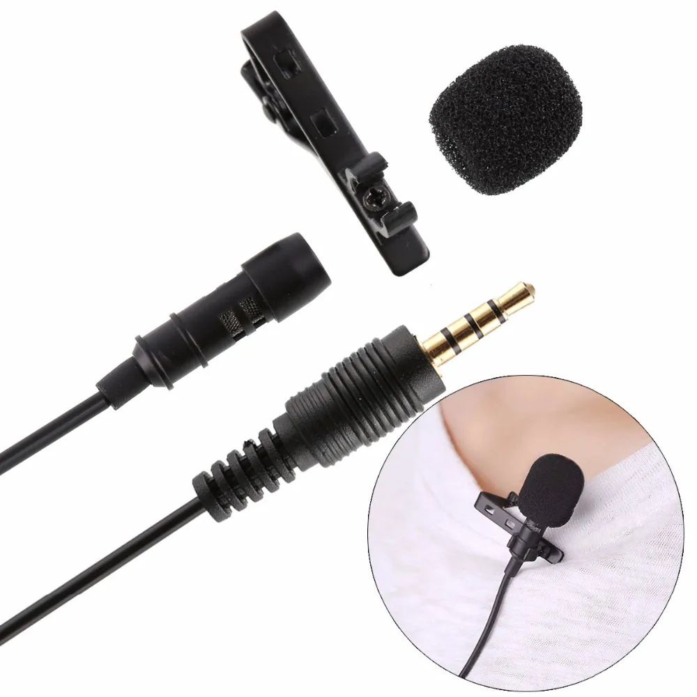 Mini Microphone à revers à condensateur 3.5mm, pince Lavalier à cravate sur Double Microphone pour conférences, enseignement et entretien