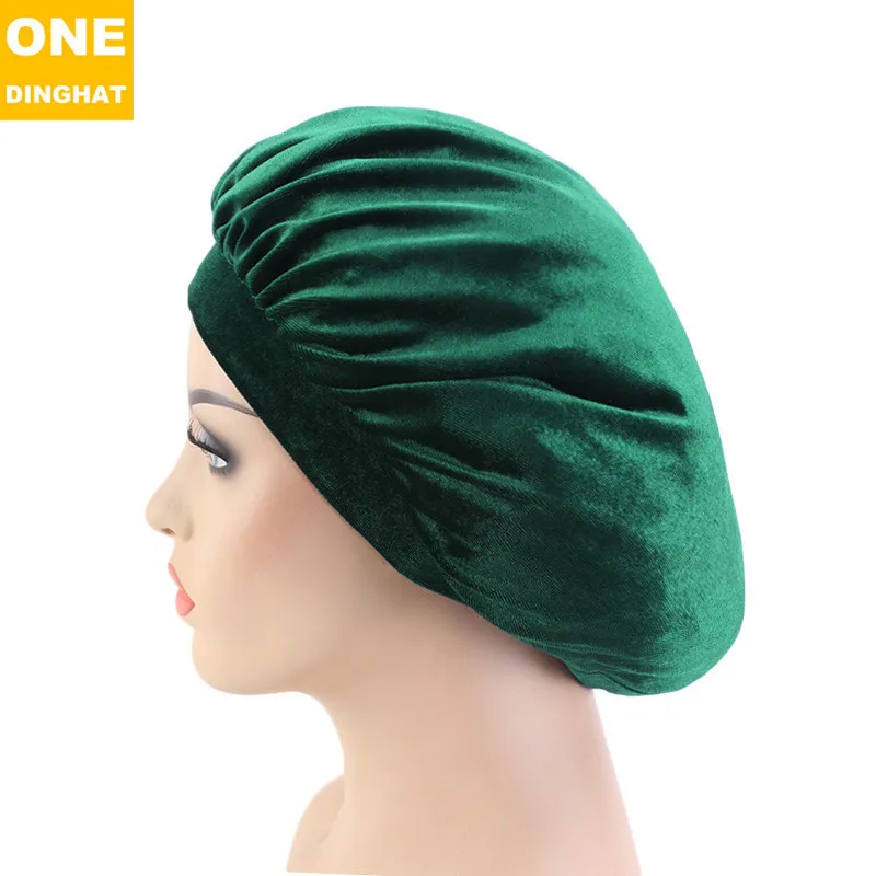 Gorro de dormir de ala ancha y alta elasticidad de terciopelo, gorro de dormir, gorro de quimioterapia para mujer, gorro para el cuidado del cabello, gorros de mujer para el verano