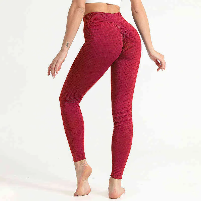 Leggings push-up sexy Pantaloni da yoga a vita alta Leggings sportivi Palestra Fitness Collant a compressione Pantaloni da corsa Leggins alla caviglia H1221