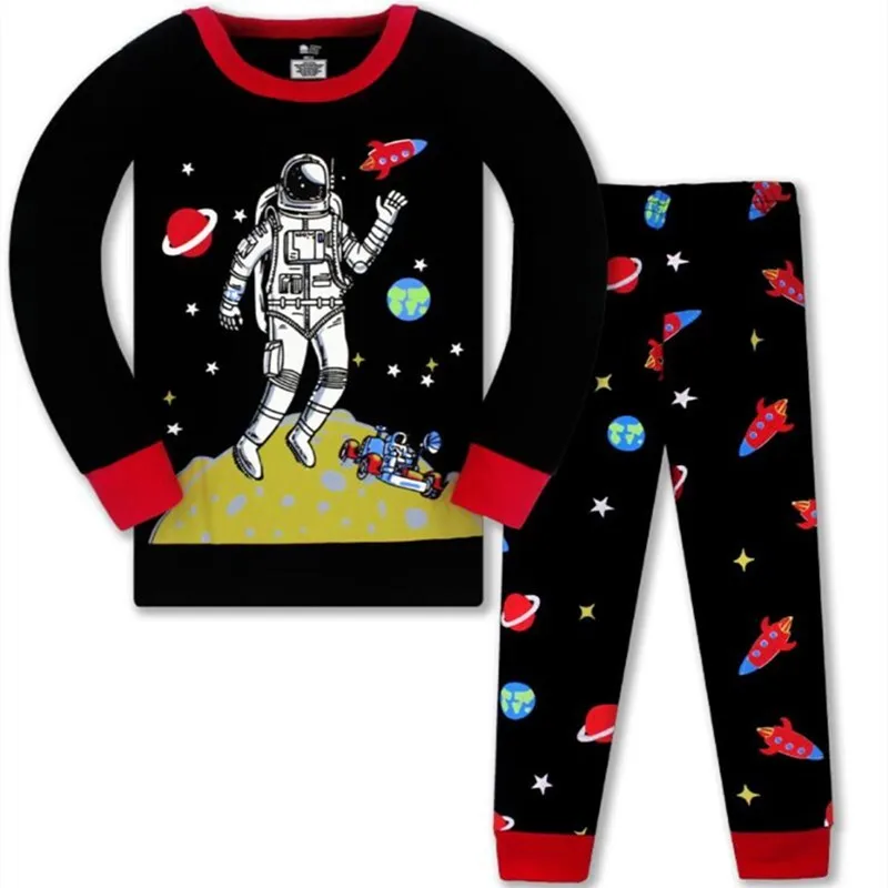 キッズボーイガールズ衣類パジャマセット100％コットンチルドレンスリープウェア2ピース漫画トップパンツ幼児の子供服パジャマLJ201216