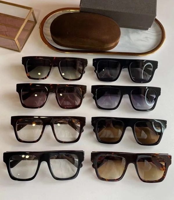 Shiny Black Grey Shaded Sunglasses for Men 0847 Rectangle Square Frame Fashion Sun glasses occhiali da sole with box233c