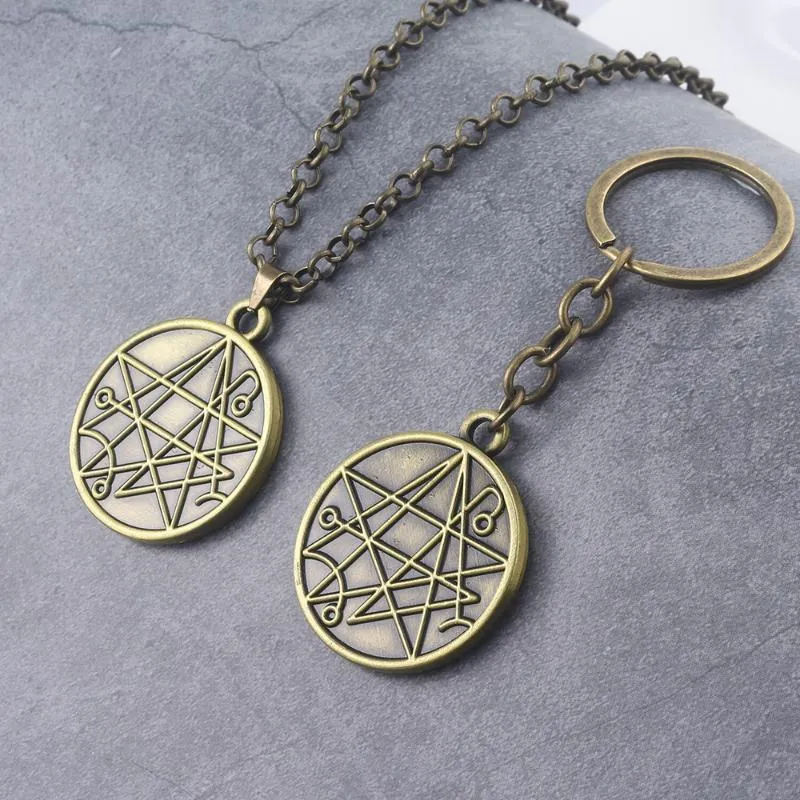 Cthulhu Mythos Ketting Necronomicon Cult Clan Mythe Cosmos Symbool Sterren Universum Hanger Ketting voor Vrouwen Mannen Choker Keyring1296F