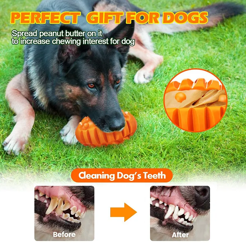 Benepaw Squeaky Dog Toys For Aggressive Chewers Indestructible Durable Natural Rubber Chew Puppy Toys Interactive Pet Teething LJ201125