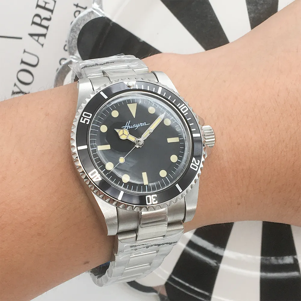 Antique Watch Retro Watch męski czarny czarny aluminiowy aluminiowy pierścień Luminous Fashion Watch 243Z