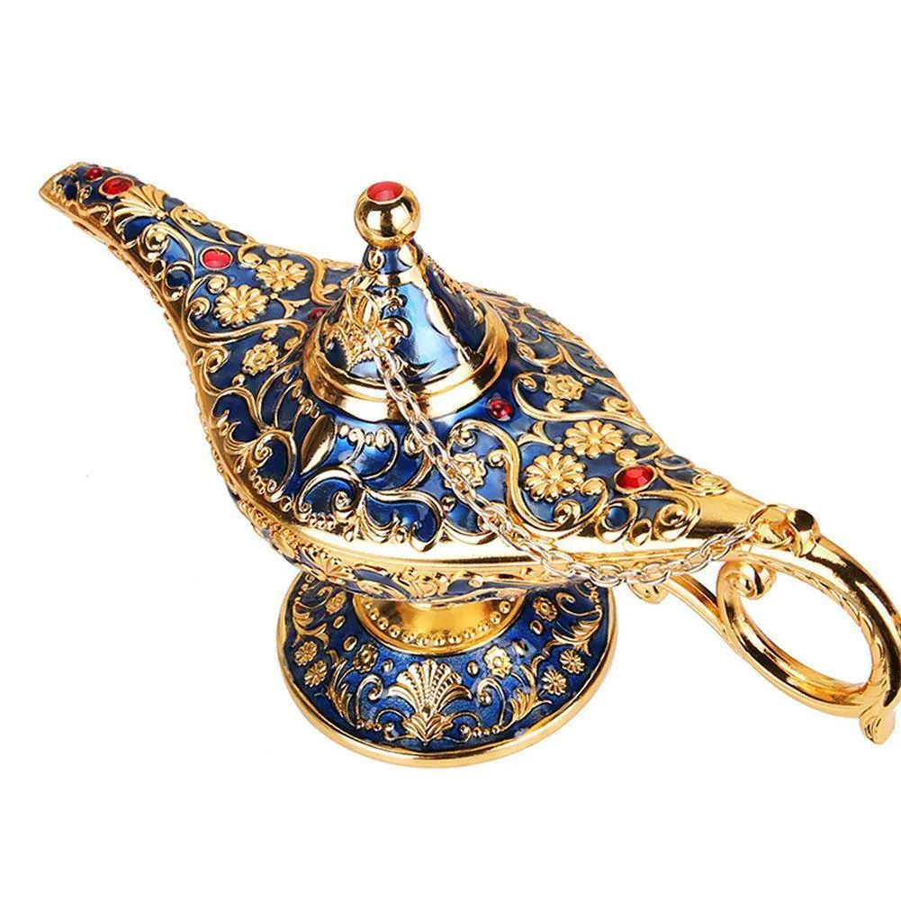 ALADDIN LAMP Traditionell Hollow Out Fairy Tale Magic Wishing Genie Tea Pot Retro Home Decoration Accessories Y200106