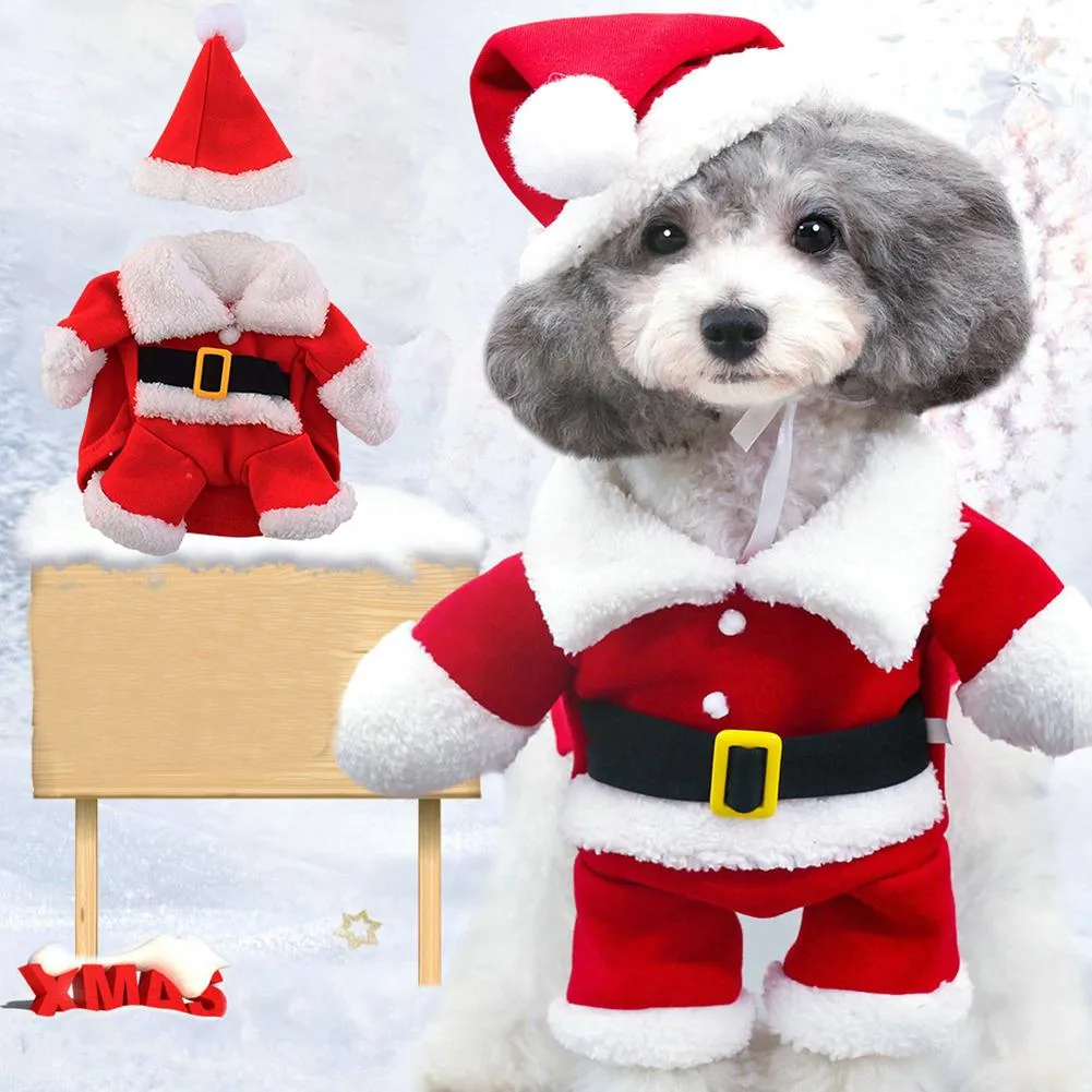 Dog Odzież Boże Narodzenie Pet Santa Claus garnitur Kostiumy Kot Puppy Kombinezon Bluzy Ubrania