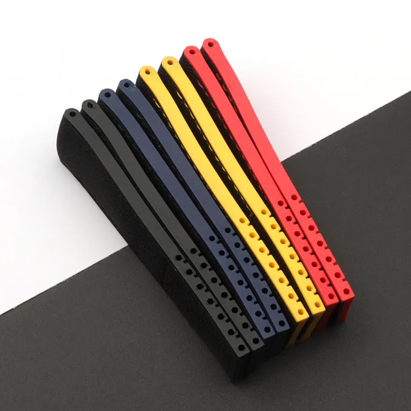 22mm 24mm Black Bracelet Nylon Silicone Rubber Watch Band Stainless Buckle For Fit Brei-tling Watch Strap Tools312v