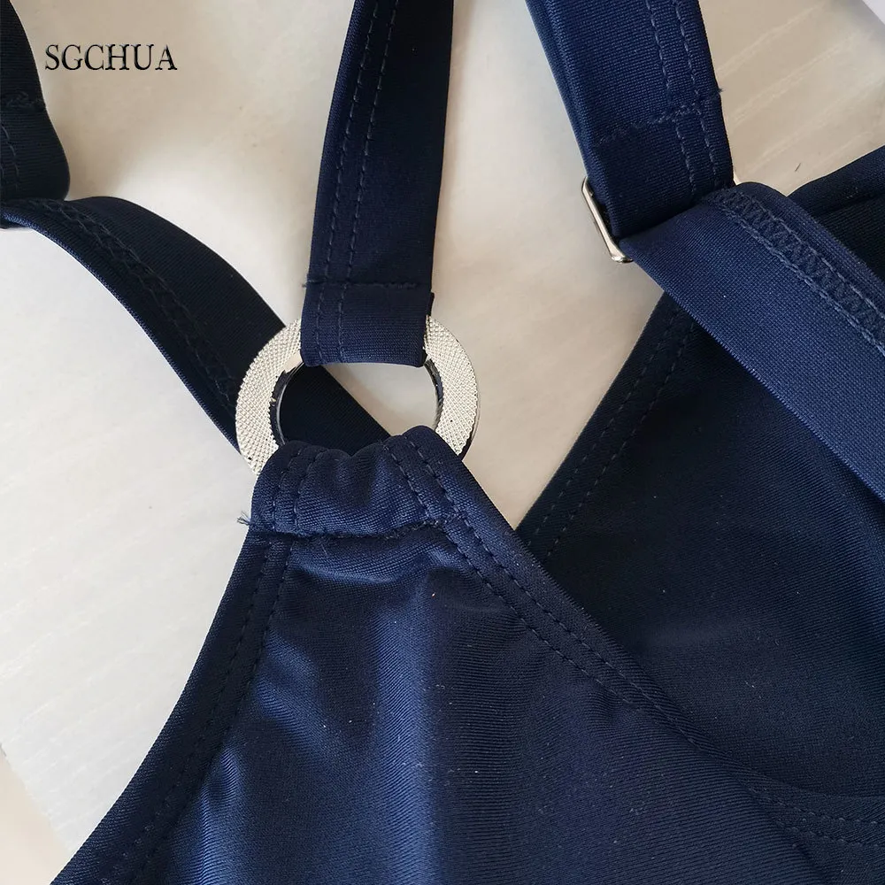 Sgchua novo plus size swimsuits um pedaço 6xl sólido preto azul vermelho mulheres swimwear praia grande maiô grande gordura bodysuit t200708