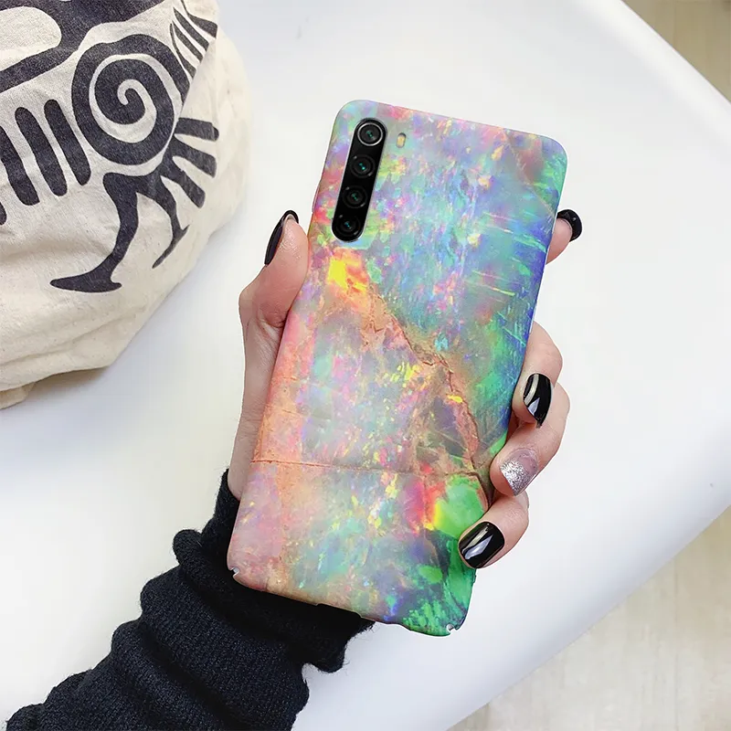 Funda de mármol para Xiaomi Redmi Note 8 Pro 7, funda ultrafina con patrón de granito agrietado, funda dura de PC mate para Xiaomi Mi 9 8 Lite