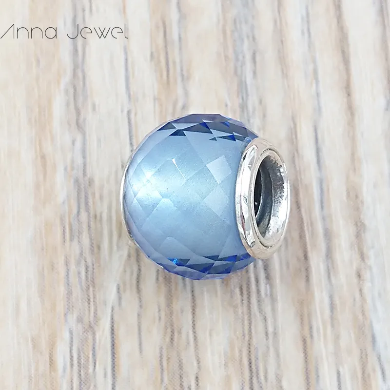 Braccialetti con ciondoli fai-da-te gioielli Pandora Murano distanziatore creazione di braccialetti blu Petite Facets distanziatore donna uomo regali di compleanno festa di nozze 791499SBQ