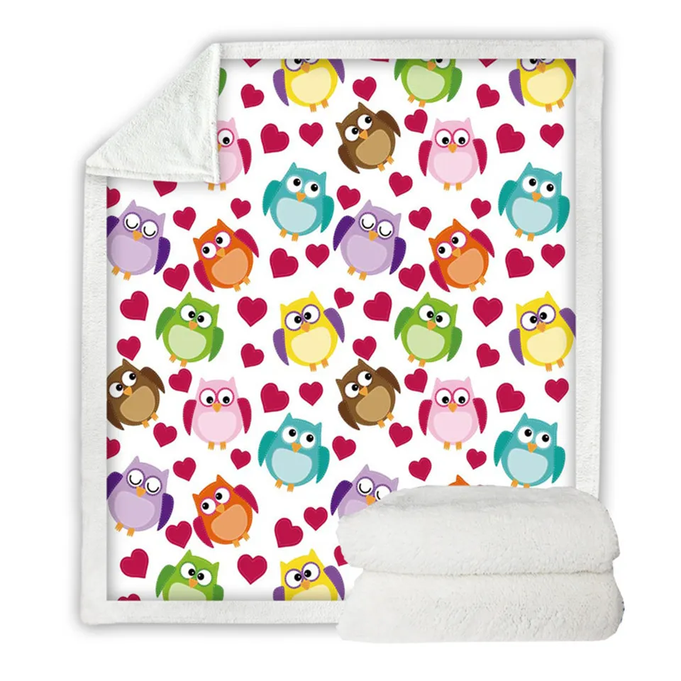 BeddingOutlet Owls الألياف الدقيقة السرير بطانية رمي البطانية للأطفال