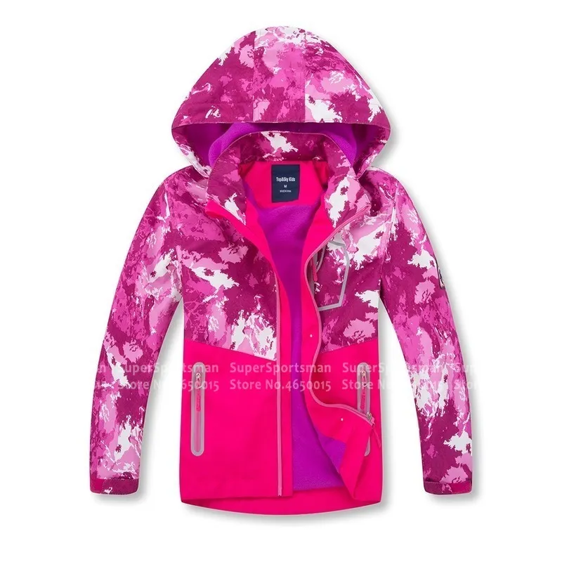 Herbst Winter Kinder Wasserdichte Fleece Jacken Kinder Wandern Mantel Windjacke Softshell Kleinkind Mädchen Junge Camping Outdoor Kleidung 201116