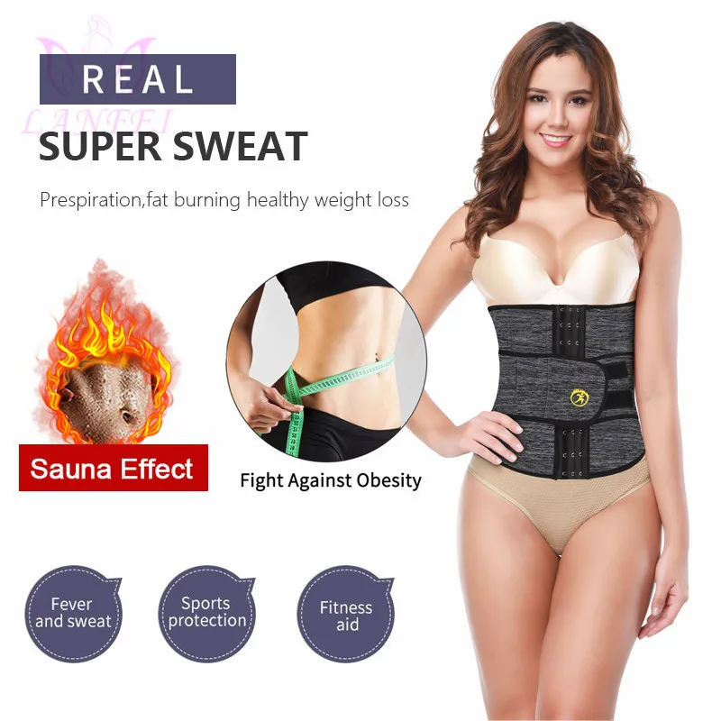 Lanfei Waist Trener Odchudzanie Pas Kobiet Sauna Pot Horset Utrata masy ciała Neopren Cinchers Body Shapers Tummy Control Shapewear 201222