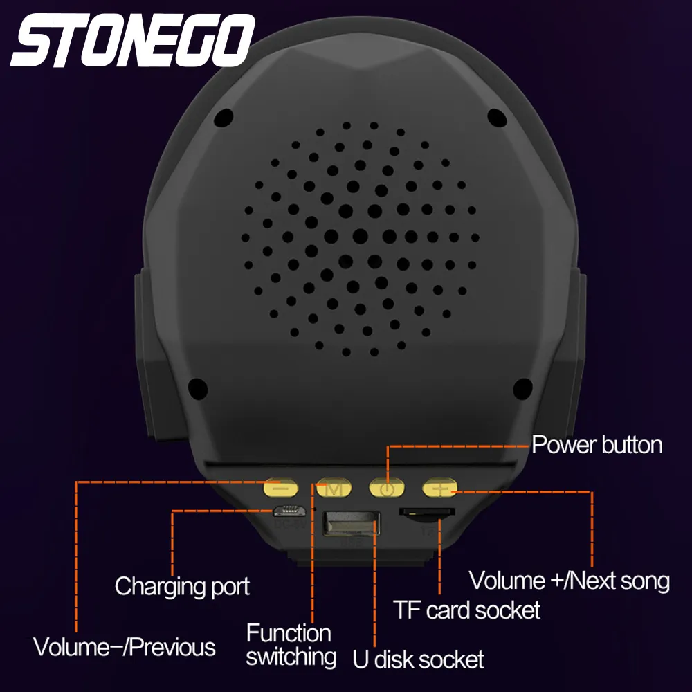 Bluetooth 5.0-Lautsprecher, einzigartige Form, kabelloser Lautsprecher, HD-Sound, FM-Modus, Freisprechen, USB, AUX-TF-Slot-Eingang