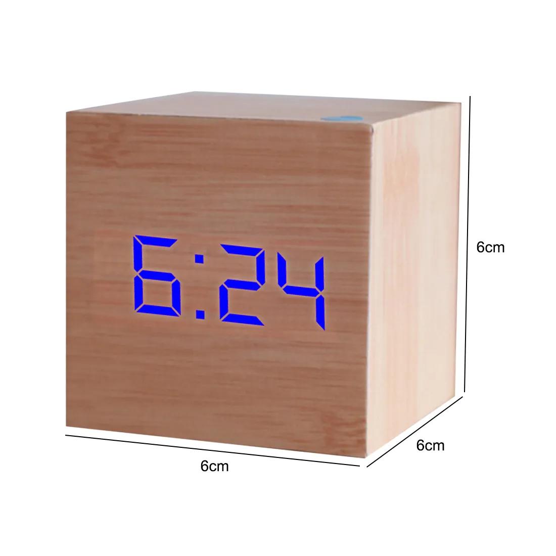 Cubo in legno Led Slow Orologio Audio Temperatura Controllo LED Display Electronic Desktop Digital Orologi Digital Despertador 201222