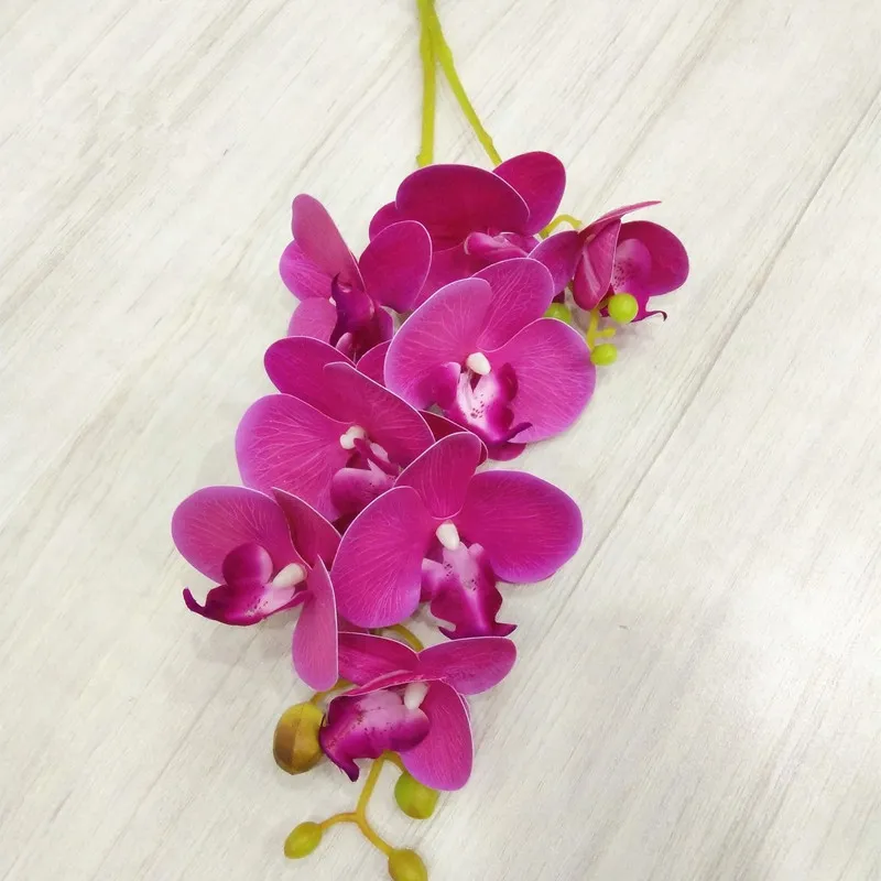 5 pezzi di lattice artificiale farfalla fiori di orchidea 8 teste 2 rami pezzo vero tocco orchidea phalaenopsis 27 decorazioni floreali232v