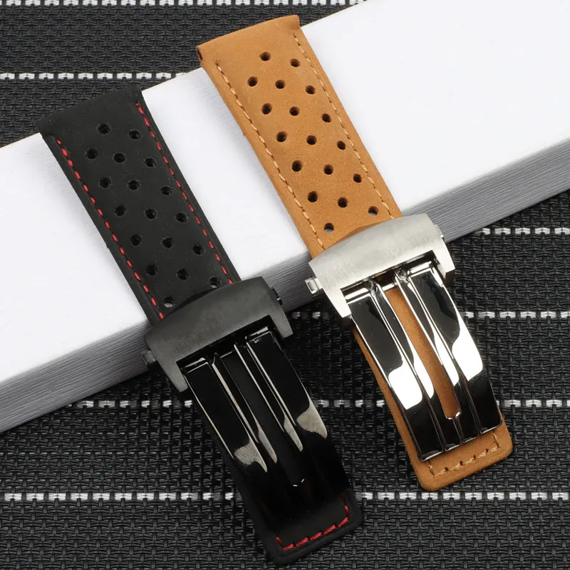 Cinturino in pelle da 22 mm vestibilità TAG HEUER CARRERA Serie cinturino da uomo cinturino da polso accessori fibbia pieghevole260s