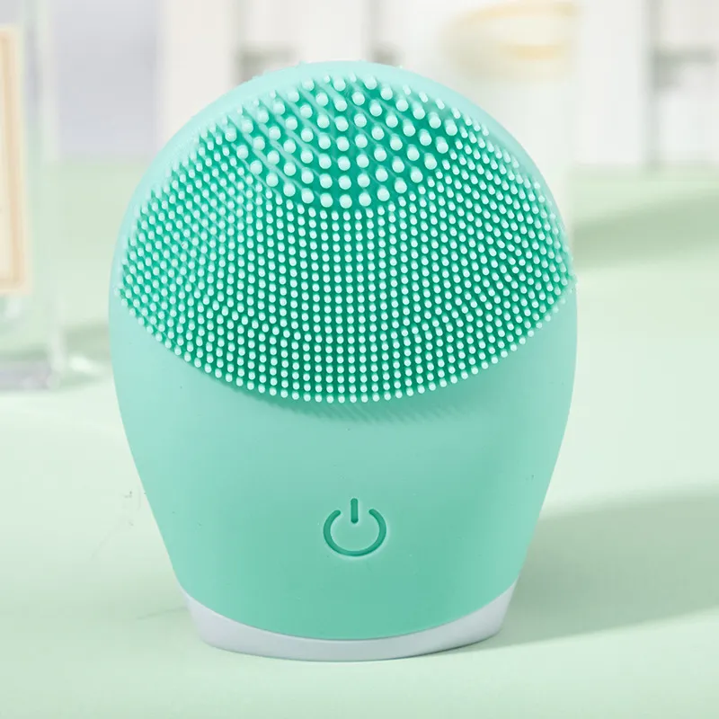 Ultrasonic Silicone Electric Facial Cleansing Brush Sonic Face Cleanser Cleansing Skin Mini Washing Massager Brush Rechargeable Y1209w