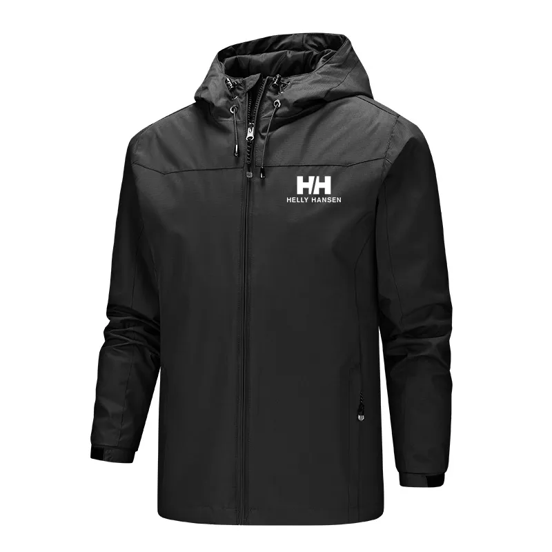 新しいアウトドアファッション H プリントジャケットハイキングマウンテントレッキング男性防水秋ウインドブレーカーパーカーコート
