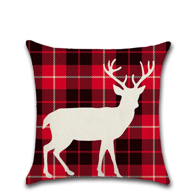 Caso de travesseiro de natal 45 * 45cm Elk impresso pacote individual christmas travesseiro capa retro pillwascase pillowcase