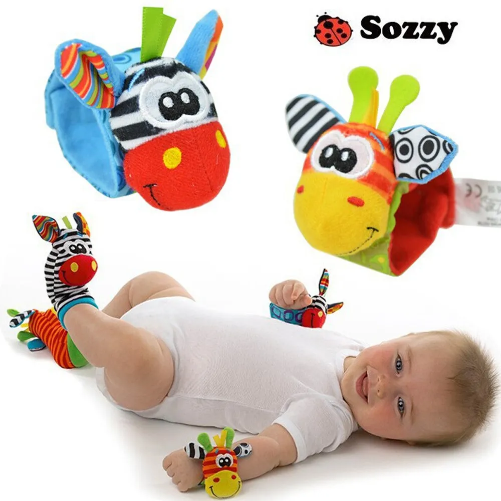 100 Teile/los Baby Rassel Spielzeug Sozzy Garden Bug Handgelenk Rassel Und Fuß Socken 4 stil 2 stücke taille 2 stücke socken 2012248963984