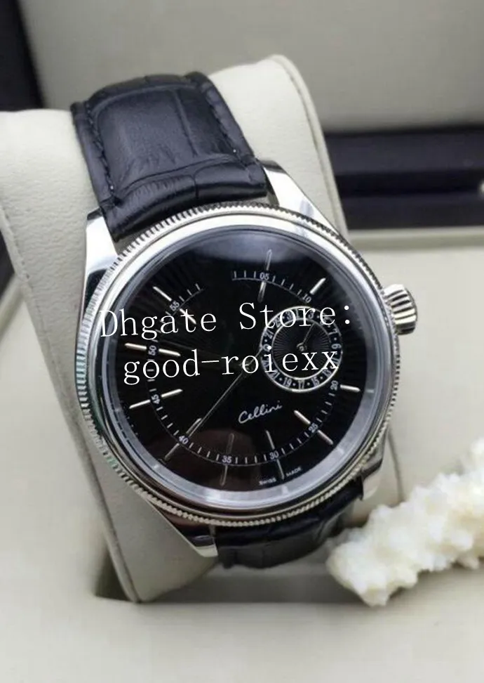 5 estilo relógios para homem automático 2813 ásia relógio masculino azul cellini data hora dia moonphase display relógios de couro 50519 mo240b