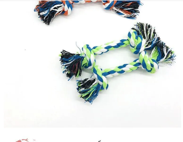 Dog Chew toys Rope Bone Pet Supplies Puppy Cotton Durable Braided Funny Tool Double Knot Toy Pets Chews Knot Play