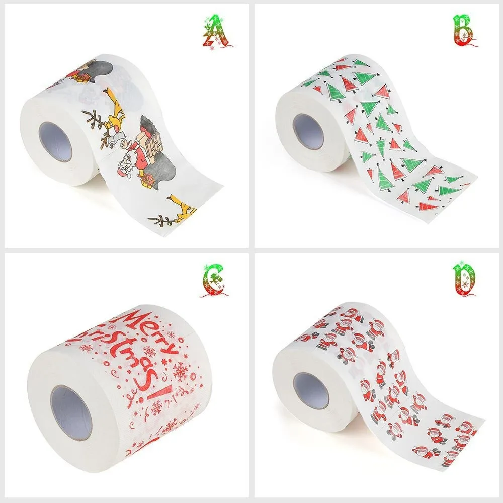 Christmas Toilet Roll Paper Home Santa Claus Bath Supplies Xmas Decor Tissue DIY Y201020