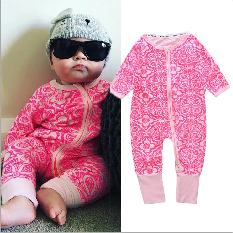 Baby Rompers Flower Print Overalls Body Suits Long Sleeve Newborn Clothes Clothes Girl Children Clothes Jumpsuit