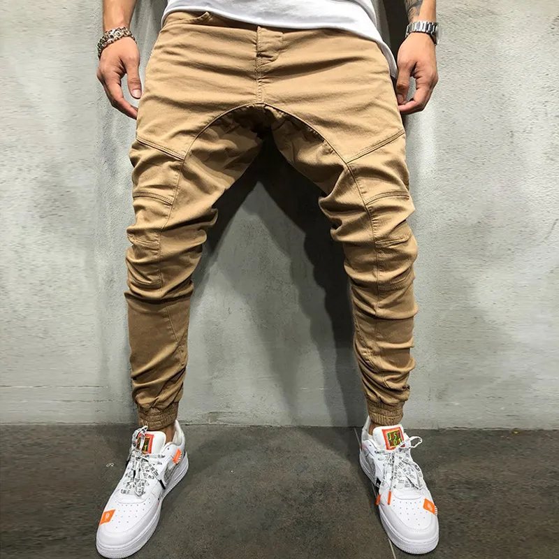 E-Baihui 2021 Primavera Autunno Felpa Hip-Hop Pantaloni con Cerniera Laterale Tessuto da Uomo Pantaloni Casual Hip Hop Calzamaglie il Tempo Libero Nuovo Maschio K109