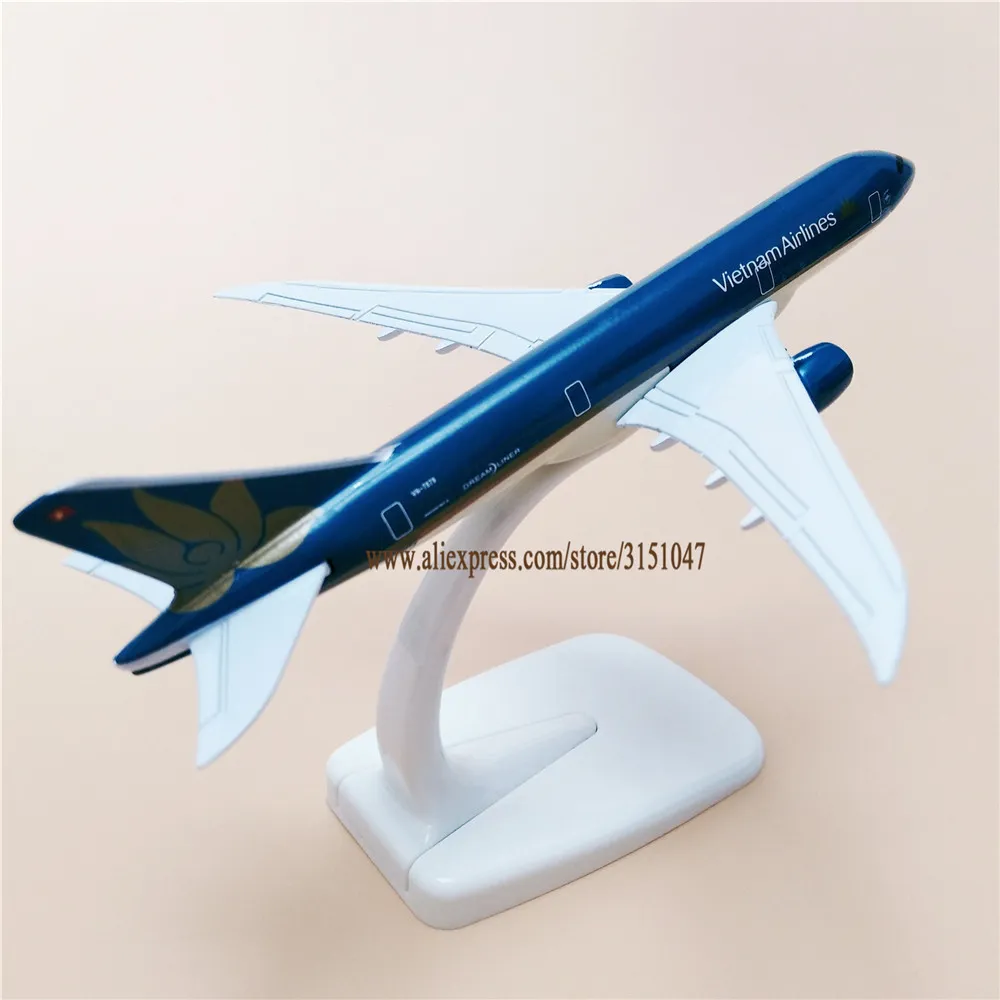 Сплав металлического воздуха Вьетнам B787 Авиакомпания модель самолета Boeing 787 Airways Pront Stand Aircraft Kids Gifts 16см Y200106