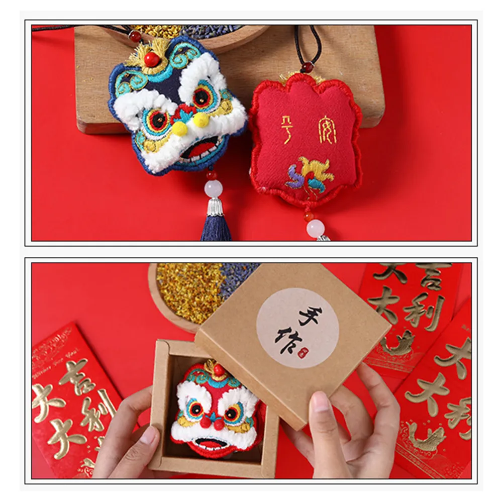 Ожерелье DIY китайский лев танец кисточка вышивка комплект ручной работы швейное ремесло декор подарок вышивка обруча вышивка аксессуары