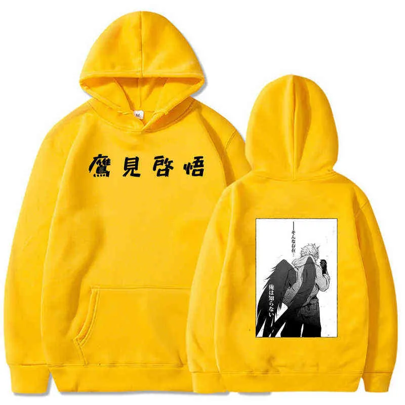 Anime Hawks My Hero Academia Unisex Hoodie Harajuku Funny Sweatshirt Streetwear Pullover Tops H1227