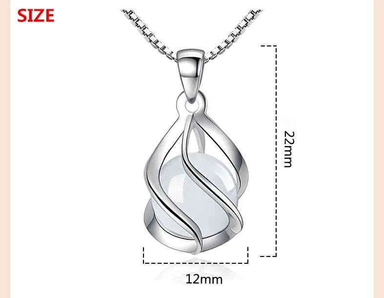 Nieuwe Collectie 100% 925 Sterling Zilver Trendy Opaal Stone Bloem Dames Hanger Ketting Sieraden Accessoires Korte Box Chains