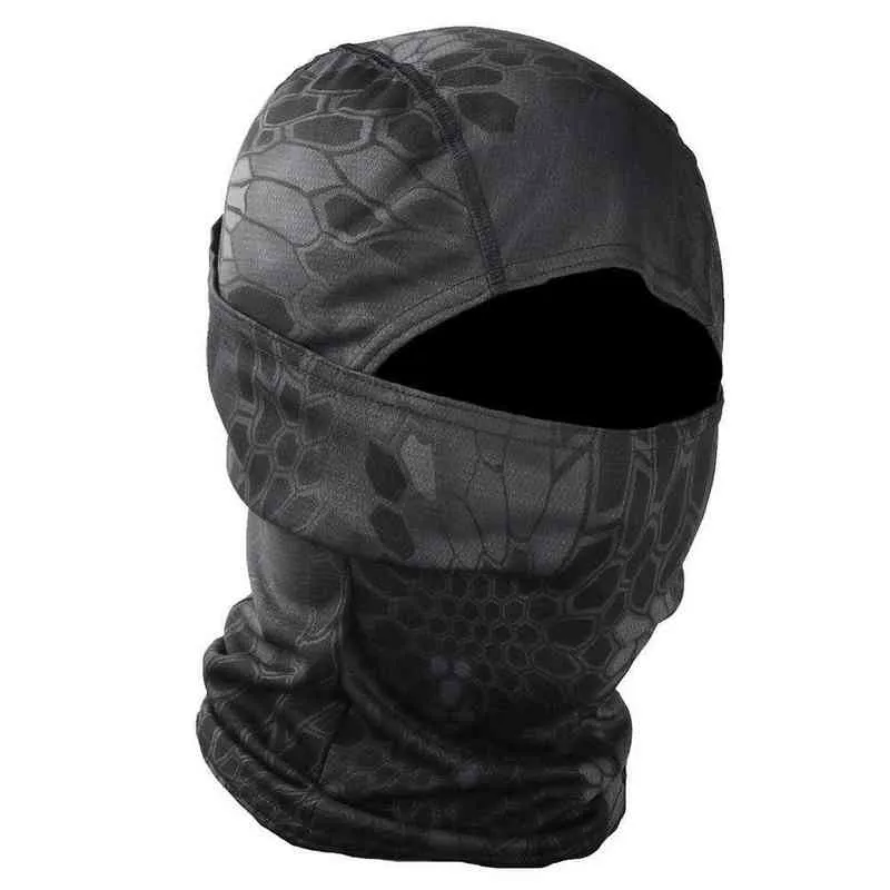 Kamuflaż taktyczny Balaclava Caps Full Face Maska CS Head Hood Hood Army Polowanie Rowerze Sportowe Hełm Liner Cap Wojskowy Szalik Y1229