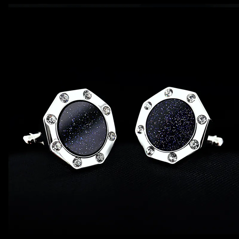 Men's cufflinks new exquisite starry sky stone inlaid crystal cufflinks shirt cufflinks decorative buttons charm men gift jew254F