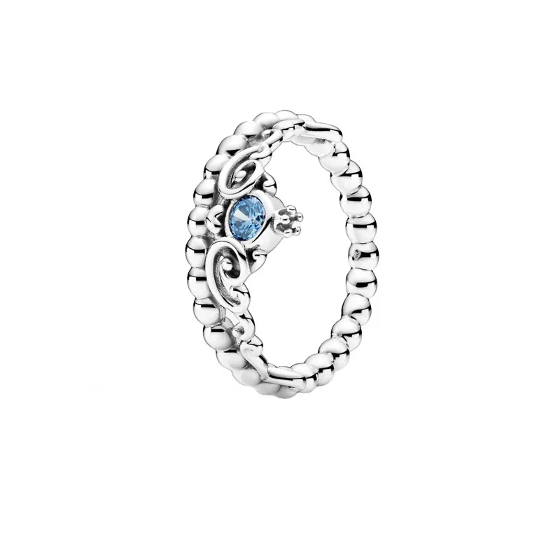 Anelli da donna in argento sterling 925 Princess Love Heart CZ Diamond Ring Lady Engagement Gioielli di lusso Regalo di anniversario con scatola