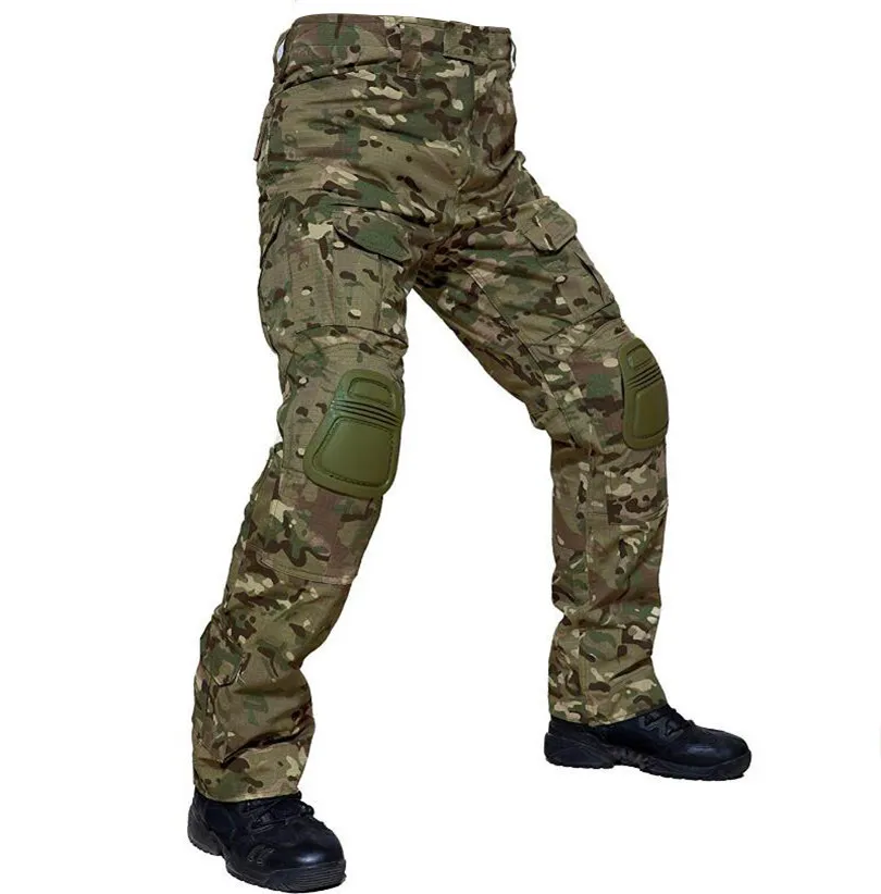 Camouflage Tactique Vêtements Militaire Pantalon Avec Genouillères Hommes Pantalon Cargo Tactique Soldat US Army Pantalon Paintball Airsoft 201106